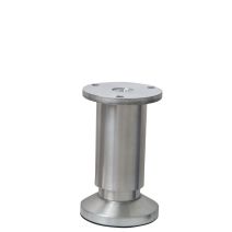 Pied de meuble métal brossé H.100/115 Ø58mm - BAR PLUS