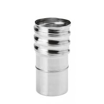 Raccord inox Tuyau poêle Ø80mm vers tube flexible Ø125mm - TEN
