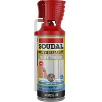 Mousse expansive Isoler et Reboucher 360° avec pistolet 300ml - SOUDAL