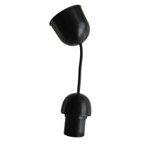 Monture noire douille E27 + bague - TIBELEC