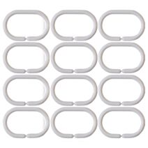 Lot de 12 anneaux pour rideaux de douche