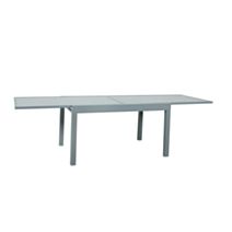 Table de jardin alu/verre 6/8 places Sensa 135/270x90xH.75cm gris