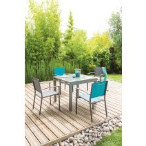 Table extensible alu/verre Sensa 90x180cm Anthracite