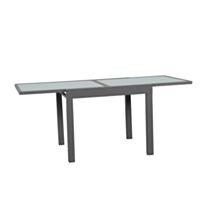 Table extensible alu/verre Sensa 90x180cm Anthracite