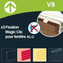 V9 / 3 fixations "clic" rail u pour fenêtre en aluminium - MADECO