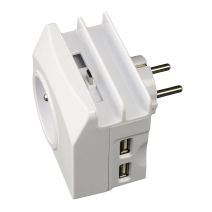 Chargeur multifonction 1 prise 16A + 2 USB+ 1 port micro USB