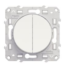 Double interrupteur va-et-vient à assembler Odace blanc - SCHNEIDER ELECTRIC