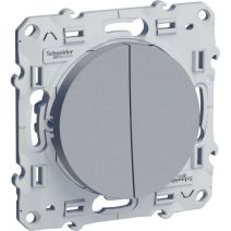 Double Va-et-vient Odace aluminium - SCHNEIDER ELECTRIC