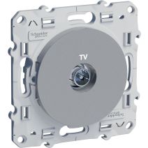 Prise TV simple Odace aluminium - SCHNEIDER ELECTRIC