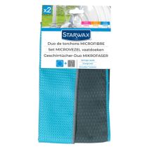 Torchons microfibres vaisselle et verres x2 - STARWAX