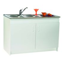 Meuble sous-évier blanc orion 2 portes 80 cm - M KIT