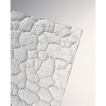 VERRE SYNTHETIQUE MARTELE TRANSPARENT - 2 MM - 1 x 2 M. - PLAQUE DE VERRE SYNTHETIQUE DECORATIVE EN POLYSTYRENE EXTRUDE - ONDULINE