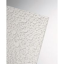 VERRE SYNTHETIQUE GOUTTE EAU TRANSPARENTE - 2 MM. - 1 x 0,5 M. - PLAQUE DE VERRE SYNTHETIQUE DECORATIVE EN POLYSTYRENE EXTRUDE - Pour la réalisation de vitrages, protections et cloisons - ONDULINE