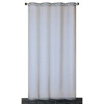 Voilage œillets étamine fils coupés gris 140x240cm - DYLREV