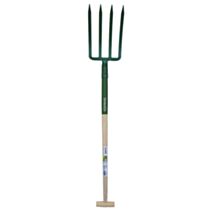 Fourche à bêcher manche béquille verte 27cm - INVENTIV