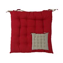 Galette 16 Points coton Rouge/lin 40x40 cm