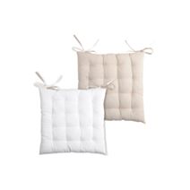 Assise matelassée Duo 40 x 40 cm beige/blanc - STOF