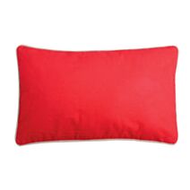 Coussin Duo en coton 30 x 50 cm rouge et lin