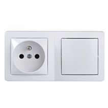 Interrupteur + prise saillie complet Alréa blanc - SCHNEIDER ELECTRIC