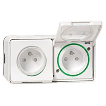 Double prise avec terre saillie Mureva Styl blanc - SCHNEIDER ELECTRIC