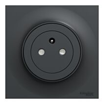 Prise 2P+T affleurante Odace complète plaque et griffes Anthracite - SCHNEIDER ELECTRIC