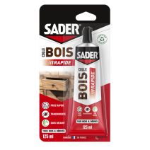 Colle à bois Prise Rapide Tube sous blister 125ml - SADER