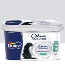 Peinture intérieure Crème de couleur satin Gris Tendance 2,5L - DULUX VALENTINE