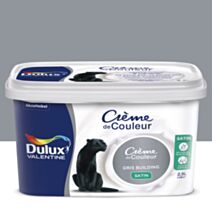 Peinture intérieure Crème de couleur satin Gris Building 2,5L - DULUX VALENTINE