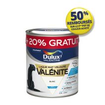 Peinture Laque Bois Fer Valénite Blanc Mat 2L+20% - DULUX VALENTINE