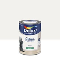 Peinture murs et boiseries Crème de Couleur Satin Blanc 1,25L - DULUX VALENTINE