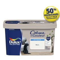 Peinture Crème de couleur mat blanc 2,5L - DULUX VALENTINE