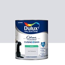 Peinture Crème de Couleur Cuisine et Bain Satin Gris Tendance 0,75L - DULUX VALENTINE