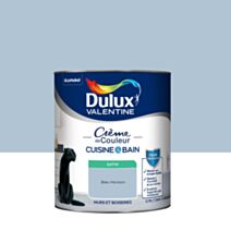 Peinture Crème de Couleur Cuisine et Bain Satin Bleu Horizon 0,75L - DULUX VALENTINE