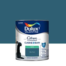 Peinture Crème de Couleur Cuisine et Bain Satin Bleu Paon 0,75L - DULUX VALENTINE