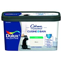 Peinture Crème de Couleur Cuisine et Bain Satin Blanc 2L - DULUX VALENTINE