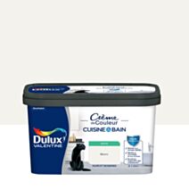 Peinture Crème de Couleur Cuisine et Bain Satin Blanc 2L - DULUX VALENTINE