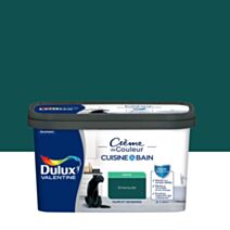 Peinture Crème de Couleur Cuisine et Bain Satin Emeraude 2L - DULUX VALENTINE