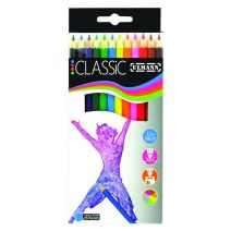 12 Crayons De Couleur 18cm 