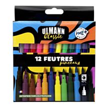 12 Feutres Pinceaux Capuchon Ventilé