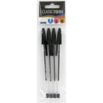 4 stylo billes polybag encre noire - ULMANN