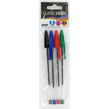 4 stylo billes polybag encre couleurs - ULMANN