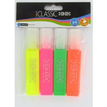 4 surligneurs corps plat - ULMANN