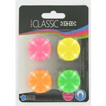 4 Aimants Couleurs Assorties 30mm