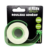 1 Rouleau Adhésif Invisible Avec Dévidoir Lame Métal 18mmx33m