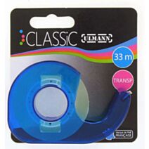 1 Rouleau Adhésif Transparent Sur Dévidoir Lame Métal 18mmx33m