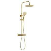 Colonne de douche thermostatique Ars en laiton brossé