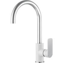 Mitigeur évier milk chrome blanc - ROUSSEAU