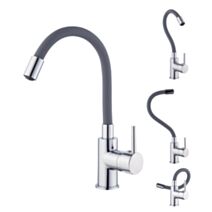 Mitigeur lavabo ilo mémoire forme chrome gris