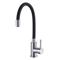 Mitigeur évier ILO mémoire de forme noir/chromé