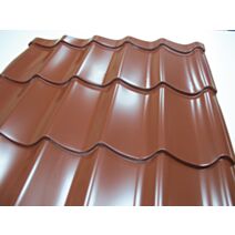Panneau Tuile Acier Galvanisé Laqué Brun Rouge Rooftile